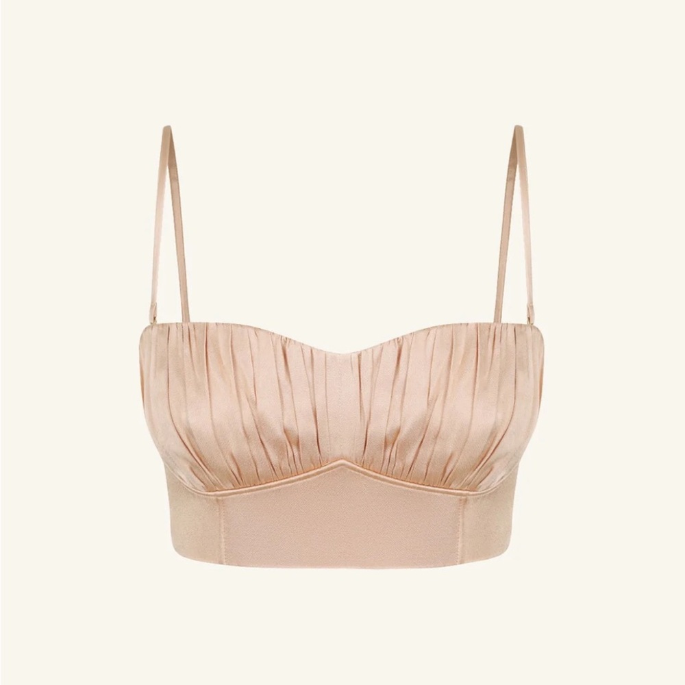 Shona Joy La Lune Ruched Bralette Top - Desert Rose